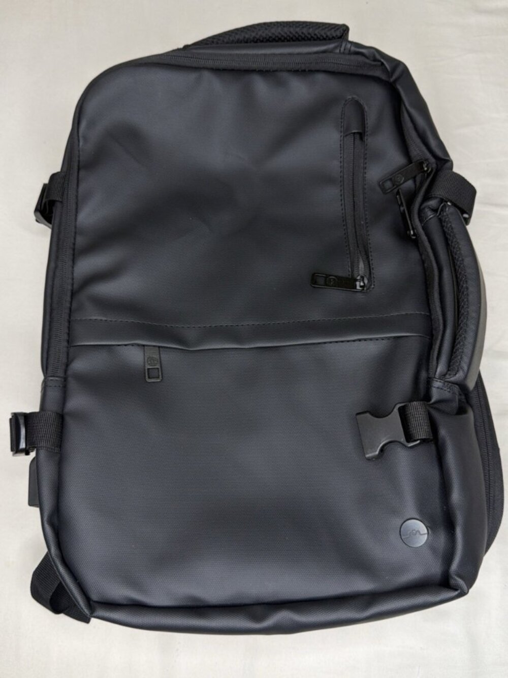 New Primo Weekender Black Laptop Bag Backpack Briefcase Water Resistant